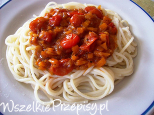 Spaghetti z pomidorami koktajlowymi